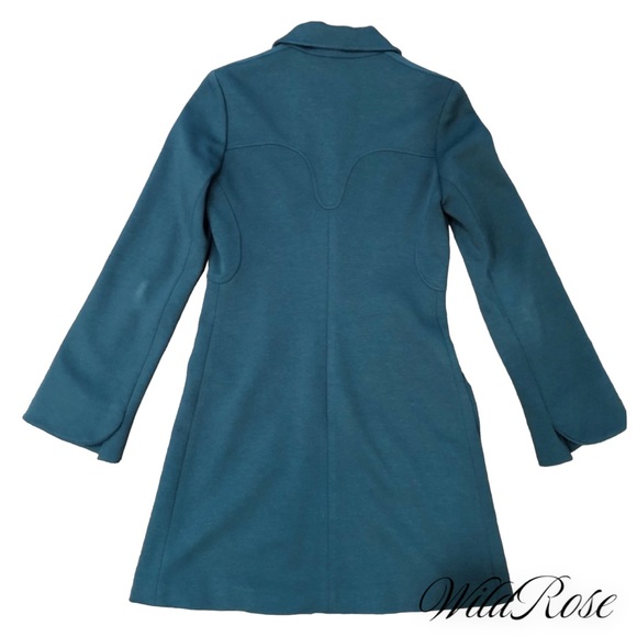 DVF DIANE VON FURSTENBERG Green Snap Trench Jacket SZ 4 - Picture 15 of 17